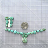 Small Mixed Mixed Mixed Turquoise, Set of 22 Dimensions