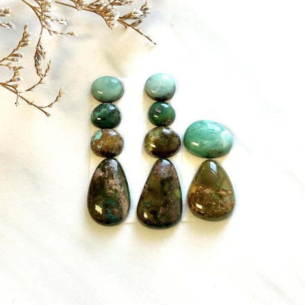 Small Mixed Mixed Broken Arrow Variscite, Set of 10 Background