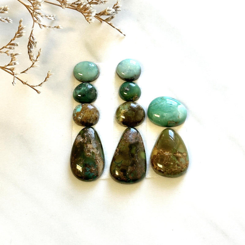 Small Mixed Mixed Broken Arrow Variscite, Set of 10 Background