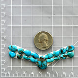 Small Sky Blue Mixed Lone Mountain Turquoise, Set of 17 Dimensions