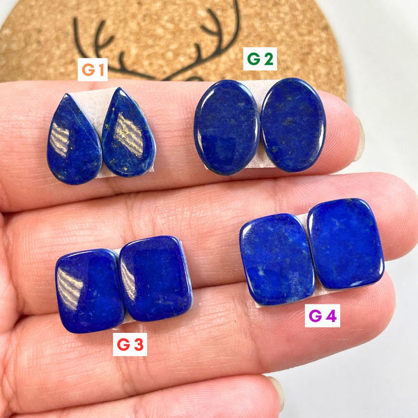 3. Medium Cushion Lapis Lazuli, Set of 2 - 110124