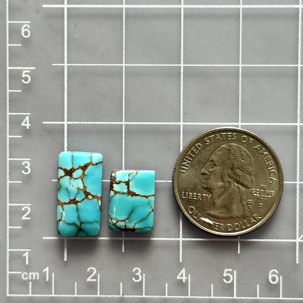 Medium Sky Blue Bar Yungai Turquoise, Set of 2 Dimensions