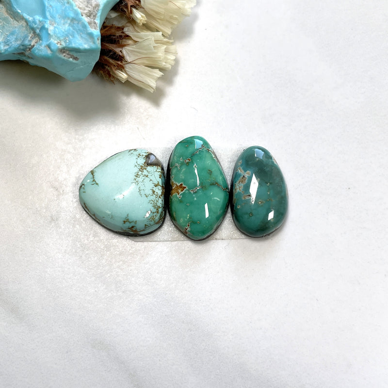 Small Mixed Freeform Carico Lake Turquoise, Set of 3 Background