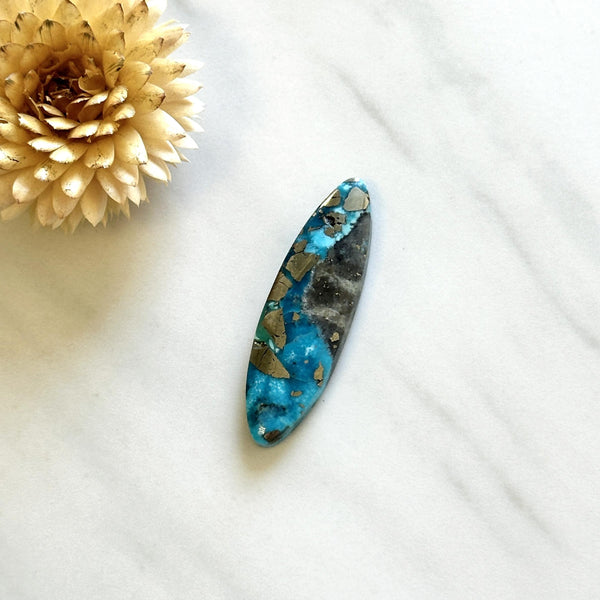 Large Sky Blue Surfboard Ithaca Peak Turquoise Background