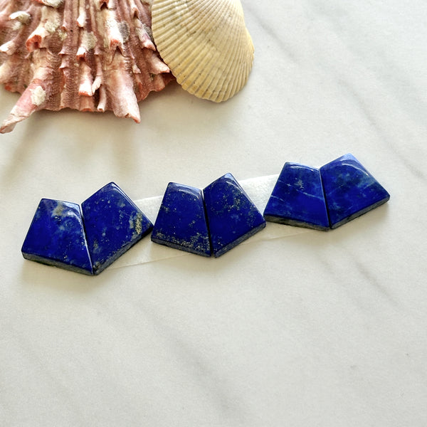 Small Deep Blue Trapezoid Lapis Lazuli, Set of 6 Background