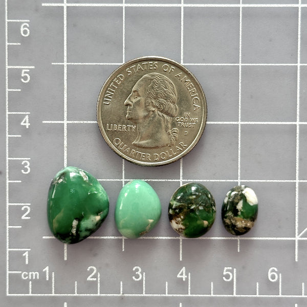 Small Mixed Mixed Broken Arrow Variscite, Set of 4 Dimensions