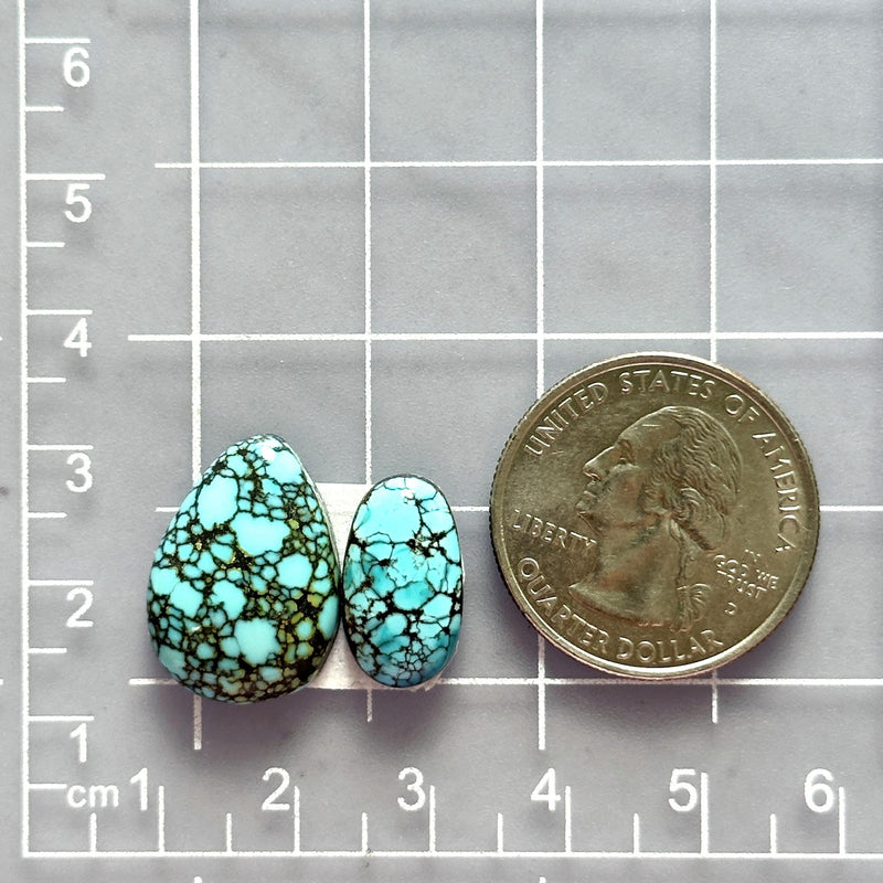 Small Sky Blue Mixed Yungai Turquoise, Set of 2 Dimensions