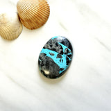 Large Sky Blue Oval Blue Moon Turquoise Background