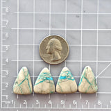 Medium Sky Blue Teardrop Royston Turquoise, Set of 4 Dimensions