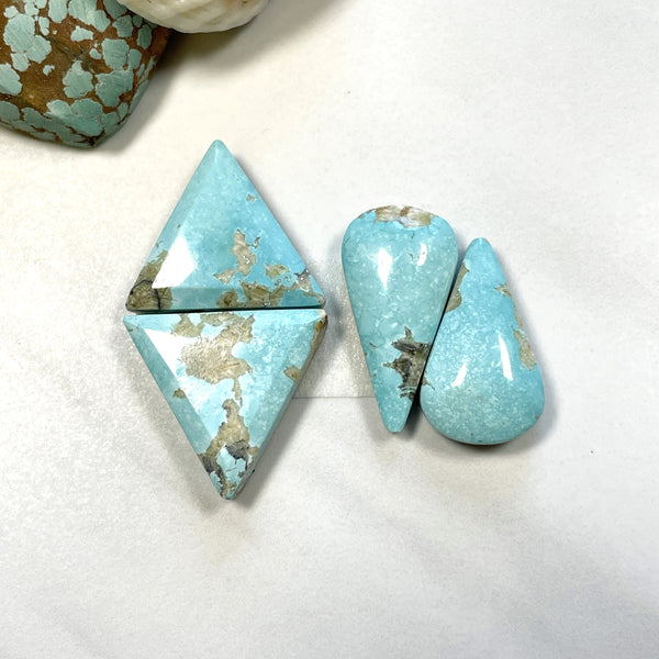 Medium Sky Blue Mixed Sand Hill Turquoise, Set of 4 Background