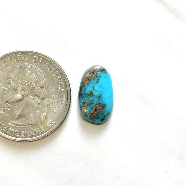 Small Sky Blue Oval Bisbee Turquoise Dimensions