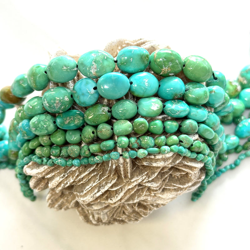 Green Sonoran Lime Turquoise Smooth Nugget Beads