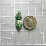 Small Bamboo Green Teardrop Bamboo Mountain Turquoise, Set of 2 Dimensions