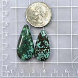 Large Deep Green Teardrop Yungai Turquoise, Set of 2 Dimensions