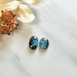 Medium Sky Blue Oval Blue Moon Turquoise, Set of 2 Background