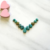 Small Sea Green Oval Lone Mountain Turquoise, Set of 11 Background