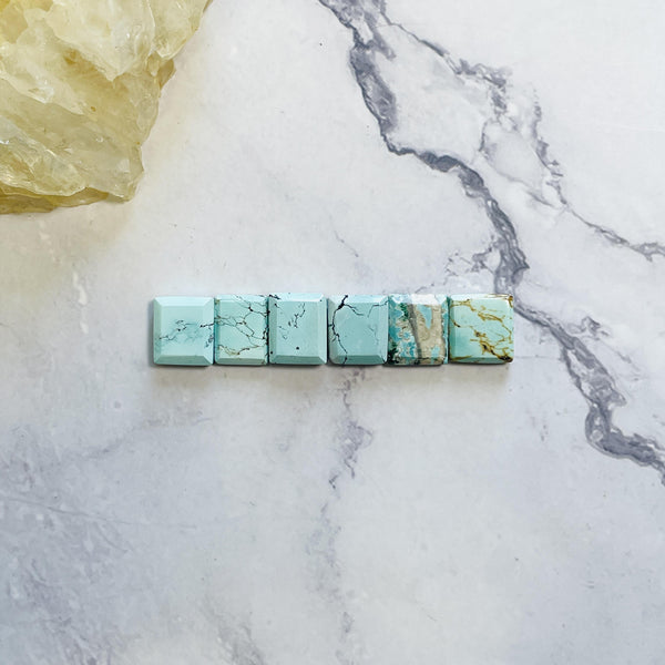 Small Sky Blue Bar Sand Hill Turquoise, Set of 6 Background