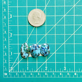 Small Ocean Blue Oval Yungai Turquoise, Set of 3 Dimensions