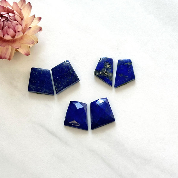 Small Deep Blue Mixed Lapis Lazuli, Set of 6 Background