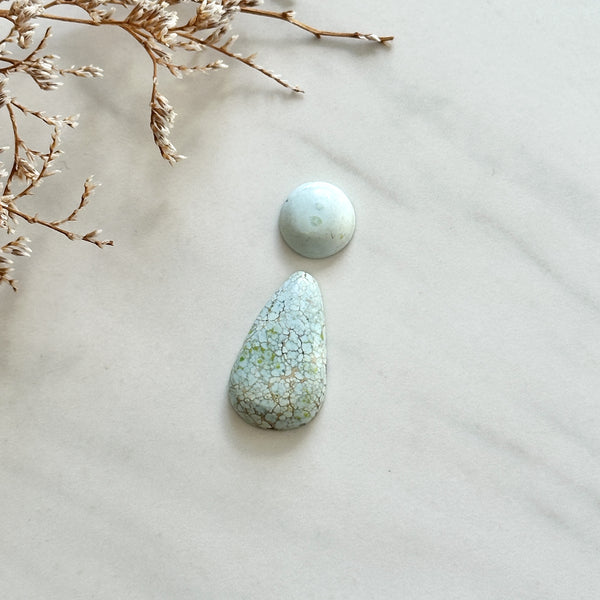 Large Faint Blue Mixed Sand Hill Turquoise, Set of 2 Background