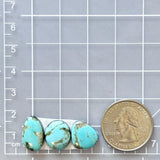 Small Sky Blue Freeform Pilot Mountain Turquoise, Set of 3 Dimensions