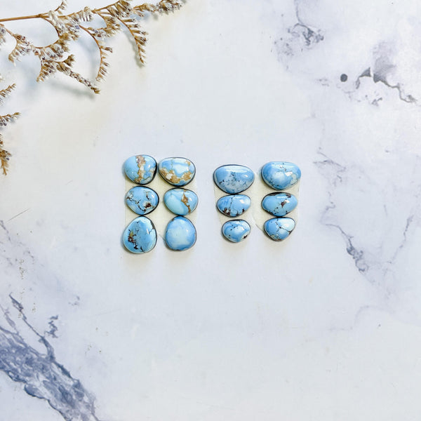 Small Sky Blue Freeform Golden Hills Turquoise, Set of 12 Background