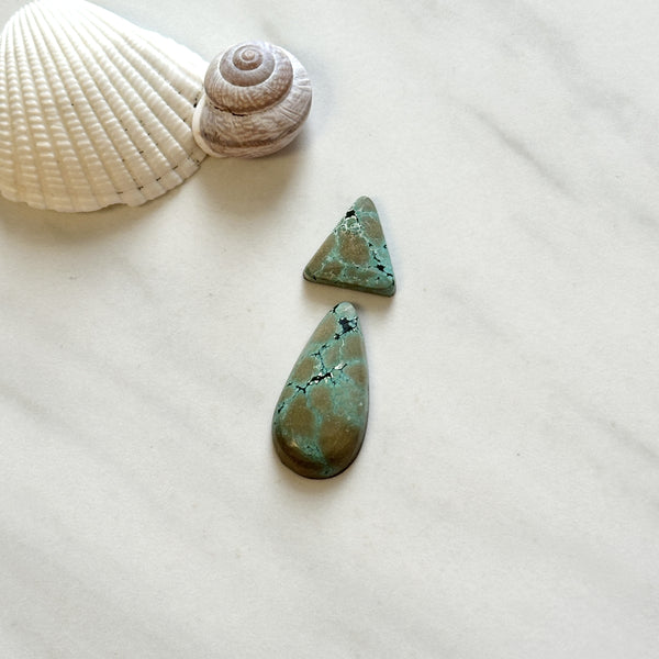 Medium Sea Green Mixed Giraffe Turquoise, Set of 2 Background