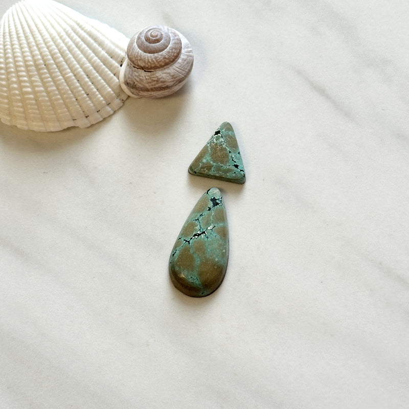 Medium Sea Green Mixed Giraffe Turquoise, Set of 2 Background