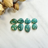 Small Deep Green Mixed Fox Turquoise, Set of 8 Background