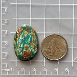 Large Mint Green Oval Fox Turquoise Dimensions
