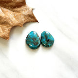 Large Ocean Blue Mixed Number 8 Turquoise, Set of 2 Background