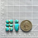 Small Sky Blue Mixed Number 8 Turquoise, Set of 8 Dimensions