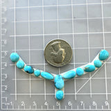 Small Sky Blue Mixed Kingman Turquoise, Set of 12 Dimensions