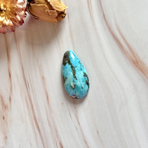 Large Sky Blue Teardrop Ithaca Peak Turquoise Background