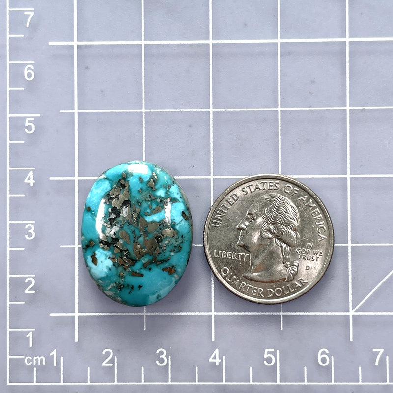 Large Sky Blue Oval Ithaca Peak Turquoise Dimensions