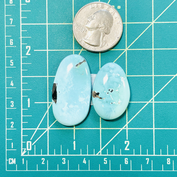 Large Sky Blue Oval Carico Lake Turquoise, Set of 2 Dimensions