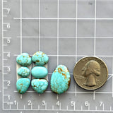 Small Sky Blue Mixed Number 8 Turquoise, Set of 7 Dimensions