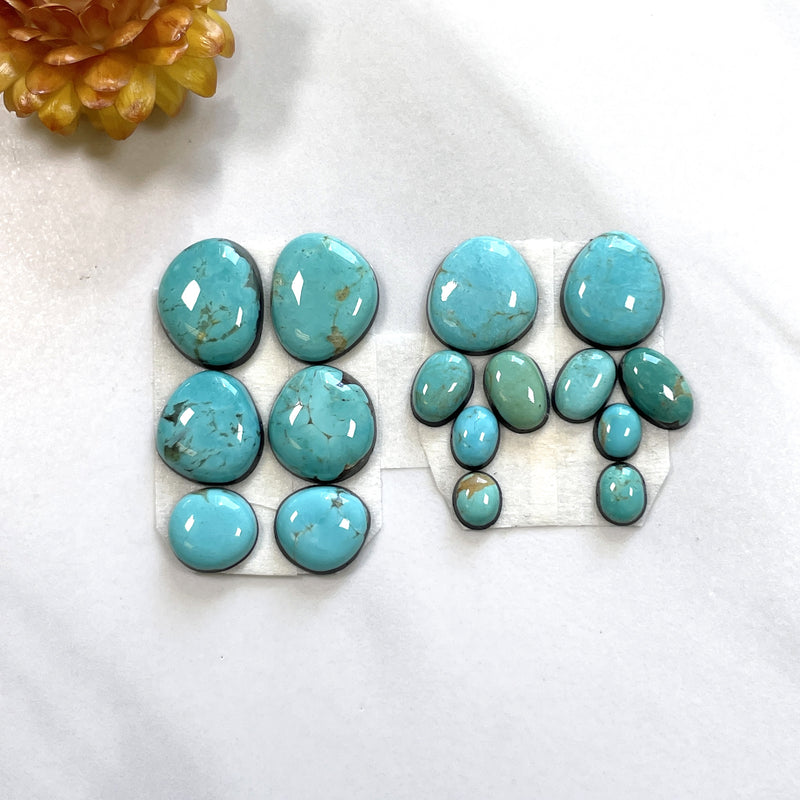 Small Mixed Mixed Tyrone Turquoise, Set of 16 Background