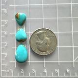 Small Sky Blue Teardrop Ithaca Peak Turquoise, Set of 3 Dimensions