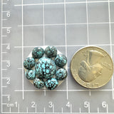 Small Ocean Blue Round Yungai Turquoise, Set of 9 Dimensions