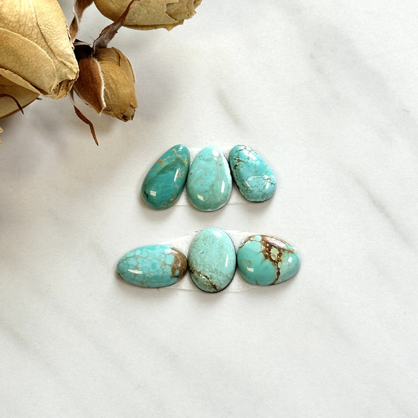 Small Sky Blue Mixed Treasure Mountain Turquoise, Set of 6 Background