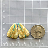 Large Sea Green Triangle Royston Turquoise, Set of 2 Dimensions