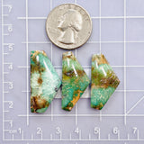 Large Sea Green Freeform Crescent Lake Variscite, Set of 3 Dimensions