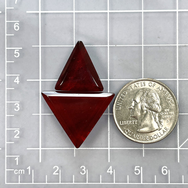 Medium Red Triangle Rosarita, Set of 2 Dimensions