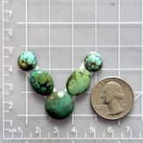 Medium Deep Green Light Color Mixed Treasure Mountain Turquoise, Set of 5 Dimensions