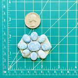Small Sky Blue Mixed Golden Hills Turquoise, Set of 9 Dimensions