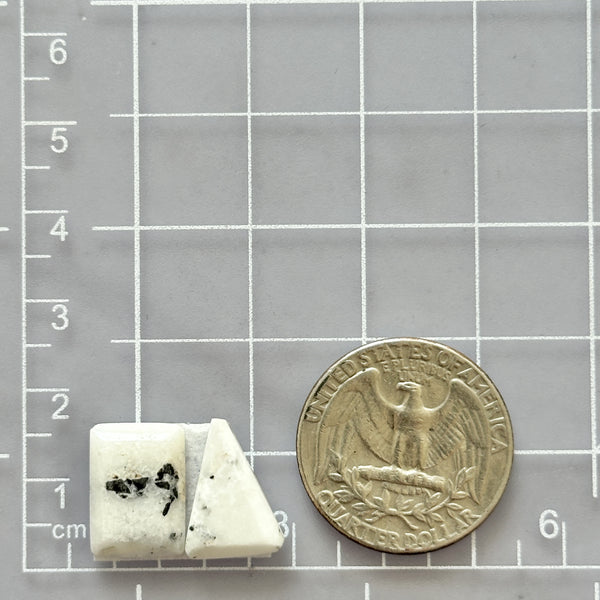 Small White Mixed White Buffalo Dolomite, Set of 2 Dimensions