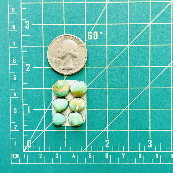 Small Mint Green Freeform Carico Lake Turquoise, Set of 6 Dimensions