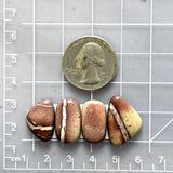 Medium Red Mixed White Buffalo Dolomite, Set of 4 Dimensions