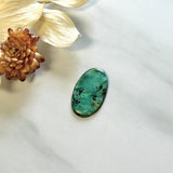 Large Deep Green Oval Crescent Lake Variscite Background